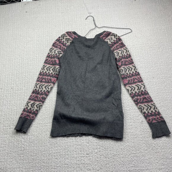 American Eagle Outfitters Love Polar Bear Grey / Pink Nordic Sweater Wom M - Picture 10 of 14